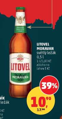 Litovel Moravan světlý ležák 0.5 l