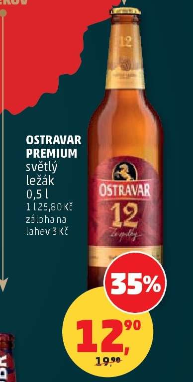 Ostravar Premium světlý ležák 0.5 l