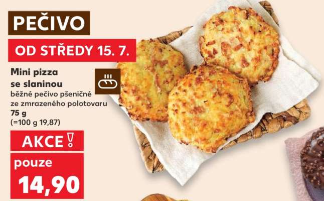 Mini pizza se slaninou