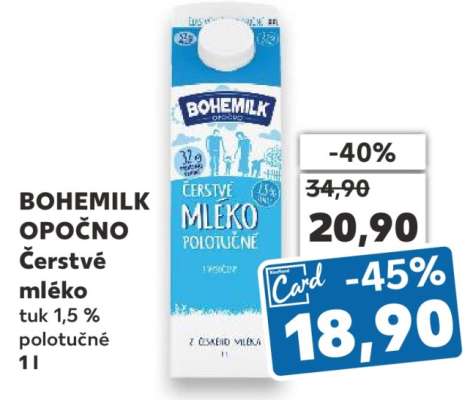 BOHEMILK OPOČNO ČERSTVÉ MLÉKO