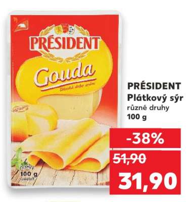 Président plátkový sýr