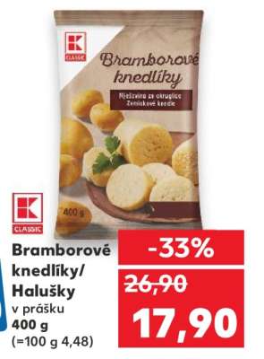 Bramborové knedlíky/halušky v prášku