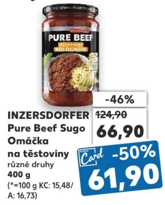 INZERSDORFER Pure Beef Sugo Omáčka na těstoviny