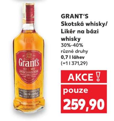 GRANT’S Skotská whisky/Likér na bázi whisky