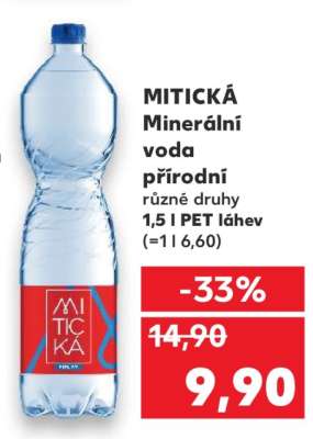 MITICKÁ Minerální voda přírodní