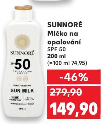 SUNNORÉ Mléko na opalování SPF 50