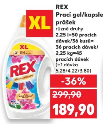 REX Prací gel/kapsle/ prášek