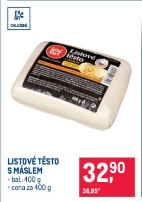 Listové těsto s máslem