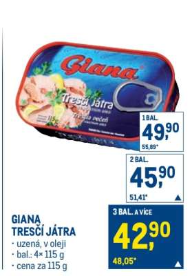 Giana Tresčí játra •