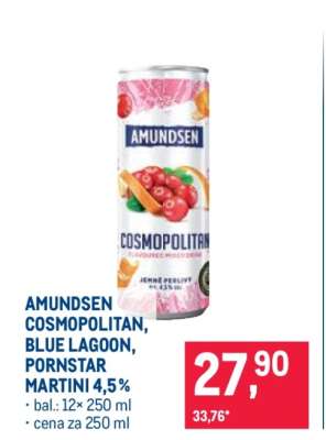 AMUNDSEN COSMOPOLITAN, BLUE LAGOON, PORNSTAR MARTINI 4,5 %