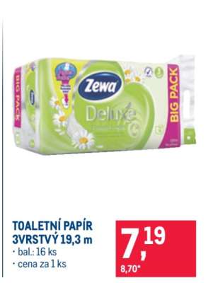 TOALETNÍ PAPÍR 3VRSTVÝ 19,3 m