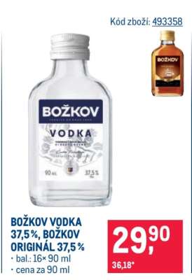 Božkov Vodka 37,5 %, Božkov Originál 37,5 %