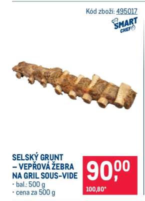 ŠELSKÝ GRUNT – VEPŘOVÁ ŽEBRA NA GRIL SOUS-VIDE