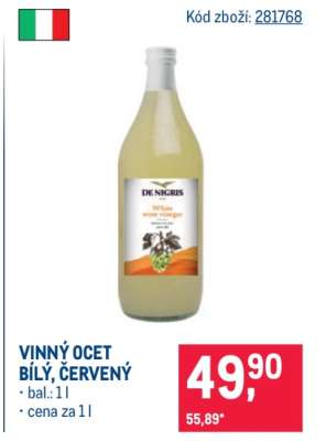 Vinný ocet bílý, červený
