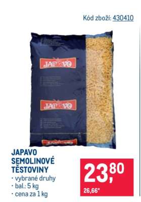 Japavo semolinové těstoviny