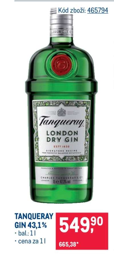 TANQUERAY GIN 43,1 %