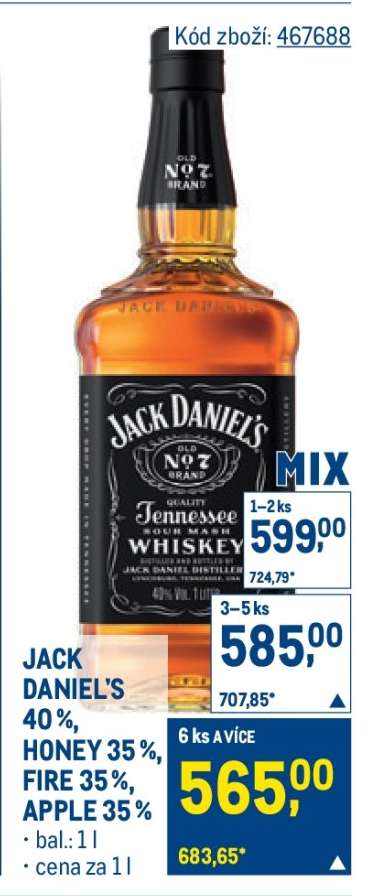 JACK DANIEL'S 40 %, HONEY 35 %, FIRE 35 %, APPLE 35 %