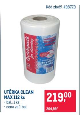 UTĚRKA CLEAN MAX 112 ks