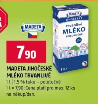 MADETA Jihočeské Mléko trvanlivé