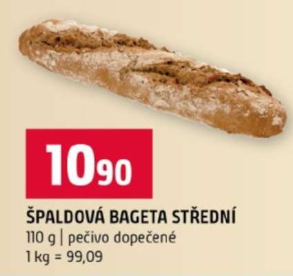 Špaldová bageta střední