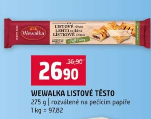 WEWALKA LISTOVÉ TĚSTO