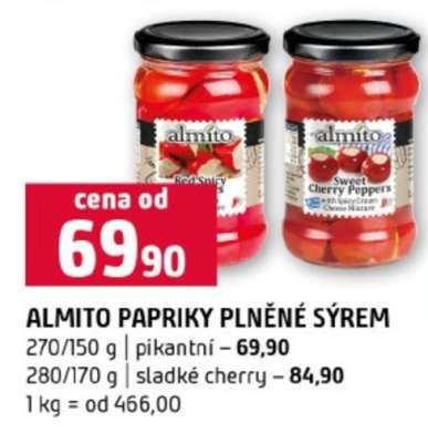 Almito Papriky plněné sýrem
