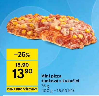 Mini pizza šunková s kukuřicí