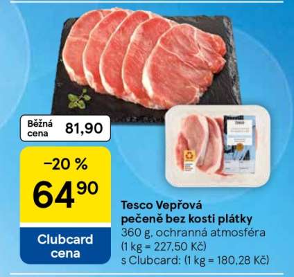 Tesco Vepřová pečeně bez kosti plátky