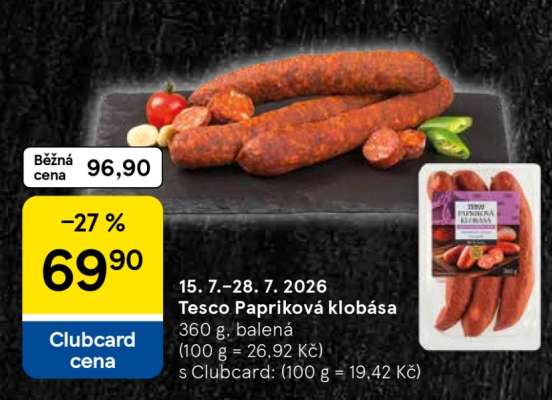 Tesco Papriková klobása