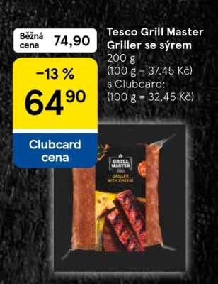Tesco Grill Master Griller se sýrem