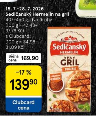 Sedlčanský hermelín na gril