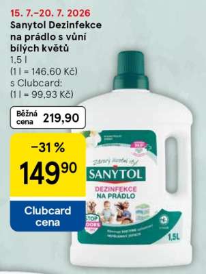 Sanytol Dezinfekce na prádlo s vůní bílých květů