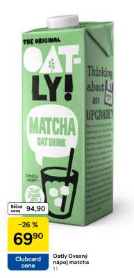 OATLY! Ovesný nápoj Matcha