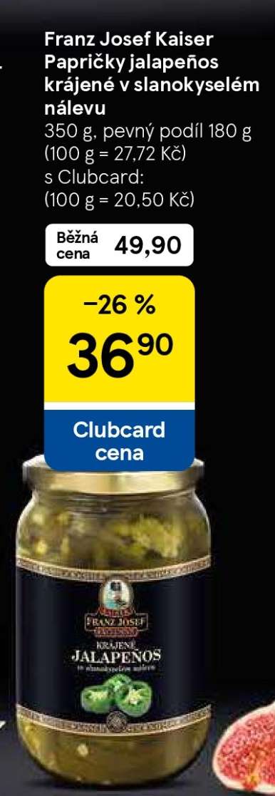 Franz Josef Kaiser Papričky jalapeños krájené v slanokyselém nálevu