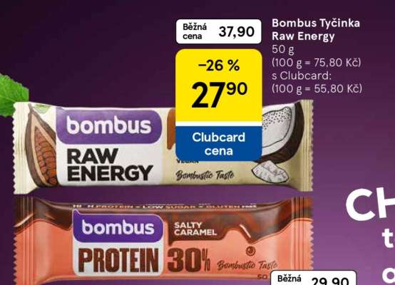 Bombus Tyčinka Raw Energy
