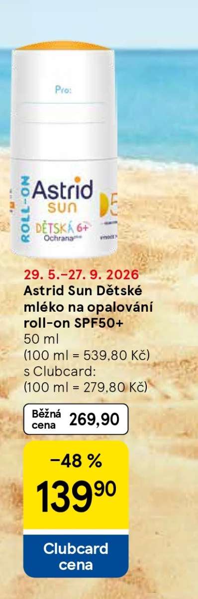 Astrid Sun Dětské mléko na opalování roll-on SPF50+