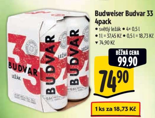 Budweiser Budvar 33 4pack