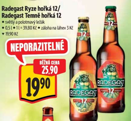 Radegast Ryze hořká 12 / Radegast Temně hořká 12