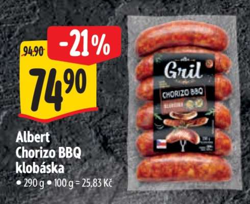 Albert Chorizo BBQ klobáska