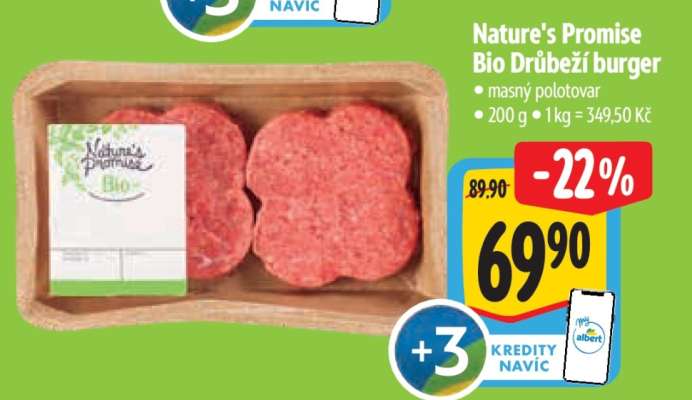 Nature's Promise Bio Drůbeží burger