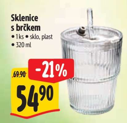 Sklenice s brčkem
