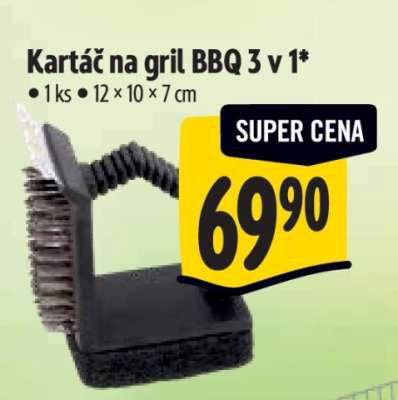 Kartáč na gril BBQ 3 v 1