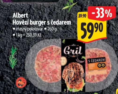 Albert Hovězí burger s čedarem