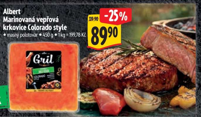 Albert Marinovaná vepřová krkovice Colorado style