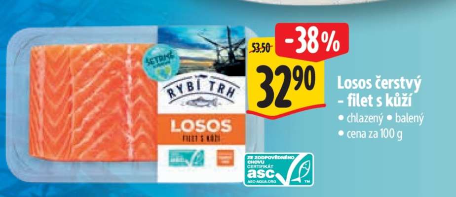 Losos čerstvý – filet s kůží