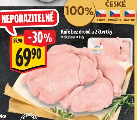 Kuře bez drobů a 2 čtvrtky