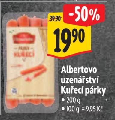 Albertovo uzenářství Kuřecí párky