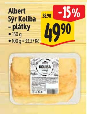 Albert Sýr Koliba - plátky