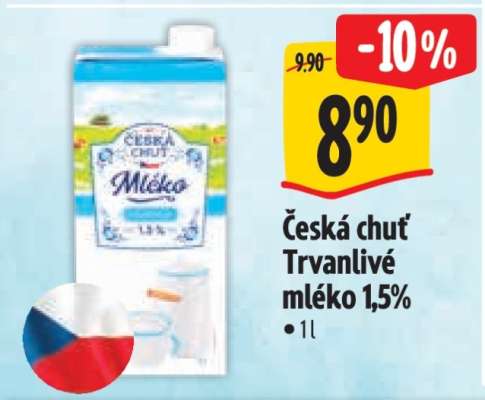 Česká chuť Trvanlivé mléko 1,5%