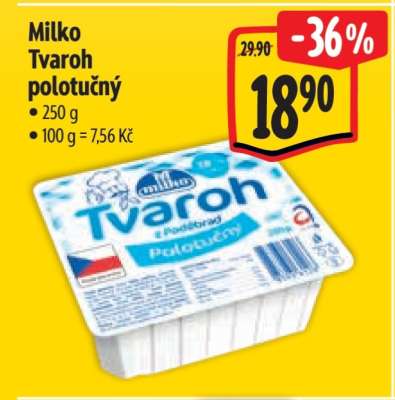 Milko Tvaroh polotučný